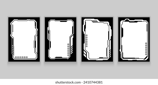 Vector frame technology abstract sci fi template book cover, poster or flyer.