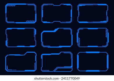 Tecnología de marco vectorial elemento futurista de diseño HUD cyberpunk.