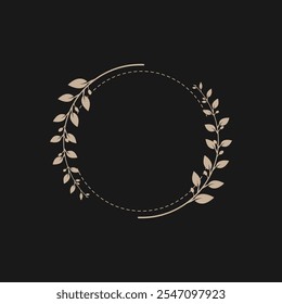 Vector frame template botanical floral concept with circle shape