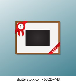 vector frame template with competition winner. 