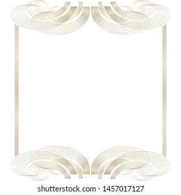Vector of frame template with golden lines  and curl

