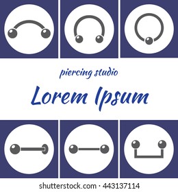 Vector Frame template pattern for your piercing studio , logo , advertising , business cards , flyers , billboard , website , and other products