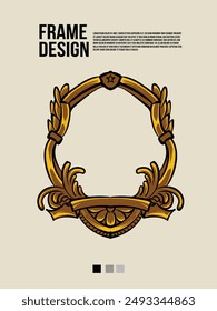 Vector frame templates with gold engravings are great for beautifying design layouts