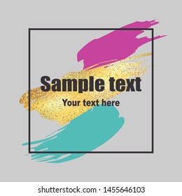 Vector frame for text with abstract design in minimal flat style.