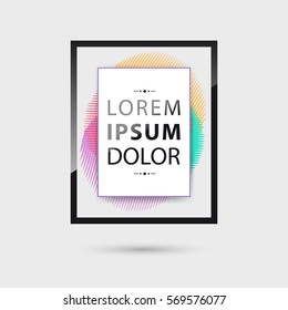 Vector frame for text with colorful graphic elements 