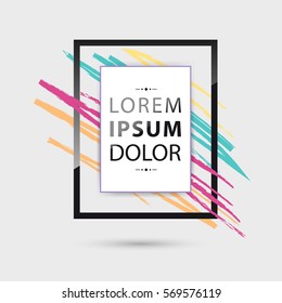 Vector frame for text with colorful graphic elements 
