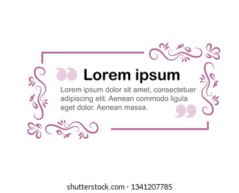 Vector frame for text. Form design for text. Block text on the site. Design block with a note. Frame for the banner. Infobox