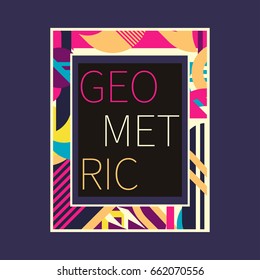 Vector frame for text Geometric with geometric shapes for design business cards, invitations, gift cards, brochures.