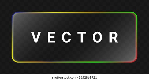 Vector frame for text in glass style with colorful border