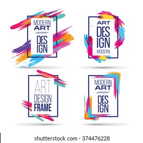 Vector frame for text and labels in the style of Modern Art graphics for hipsters background paint