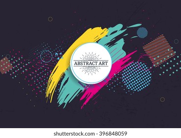 Vector frame for text and labels in the style of Modern Art graphics for hipsters background paint, design art element for design business cards, invitations, gift cards, flyers and brochures