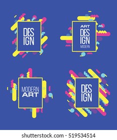 Vector frame for text and labels in the style of Modern Art graphics for hipsters background paint, design element for design business cards, invitations, gift cards, flyers and brochures