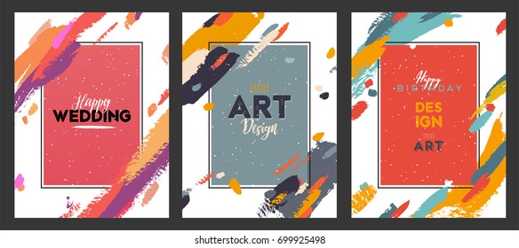 Vector frame for text and labels in the style of Modern Art graphics for hipsters background paint, design element for design business cards, invitations, gift cards, flyers and brochures