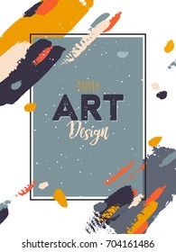 Vector frame for text and labels in the style of Modern Art graphics for hipsters background paint, design element for design business cards, invitations, gift cards, flyers and brochures