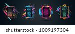 Vector frame for text Modern Art graphics for hipsters . dynamic frame stylish geometric black background. element for design business cards, invitations, gift cards, flyers and brochures vector