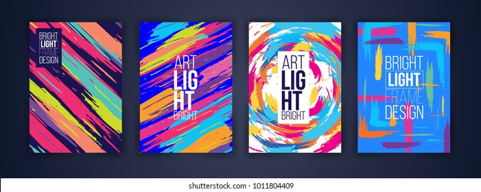 Vector frame for text Modern Art graphics for hipsters . dynamic frame stylish geometric stripes stylish colorful frame. design for decoration of brashur, flyers, envelope, cards. paper size a4 vector