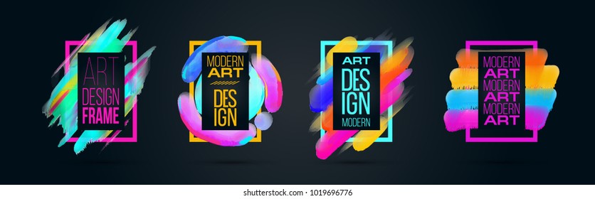 Vector frame for text Modern Art graphics for hipsters . element for design business cards, invitations, gift cards, flyers and brochures. frame set vector
