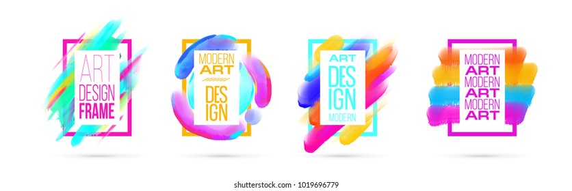 Vector frame for text Modern Art graphics for hipsters . element for design business cards, invitations, gift cards, flyers and brochures. frame set vector
