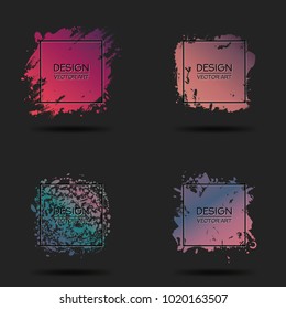 Vector frame for text Modern Art graphics for hipsters . dynamic frame stylish geometric black background with gold. element for design business cards, invitations, gift cards, flyers and brochures
