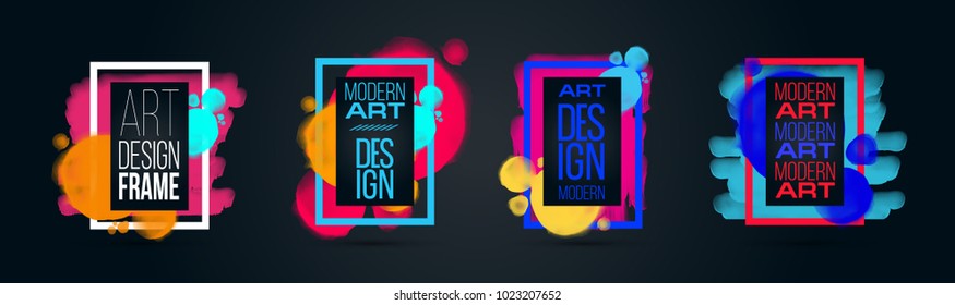 Vector frame for text Modern Art graphics for hipsters . dynamic frame stylish geometric black background with gold. element for design business cards, invitations, gift cards, flyers vector