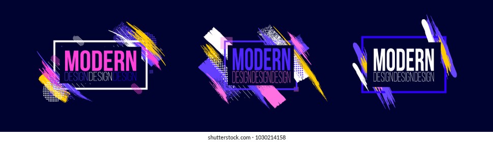 Vector frame for text Modern Art graphics for hipsters . dynamic frame stylish geometric black background with gold. element for design business cards, invitations, gift cards, flyers and vector