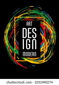 Vector frame for text Modern Art graphics for hipsters. Applicable for placards, brochures, posters, covers and banners.