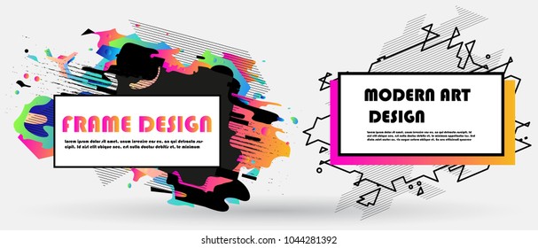 Vector frame for text Modern Art graphics. Dynamic geometric frame. Element for design business cards, flyers and brochures