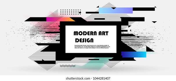 Vector frame for text Modern Art graphics. Dynamic geometric frame. Element for design business cards, flyers and brochures