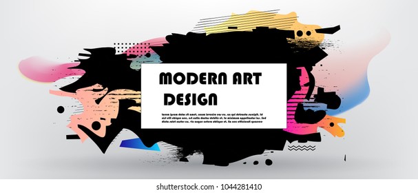 Vector frame for text Modern Art graphics. Dynamic geometric frame. Element for design business cards, flyers and brochures