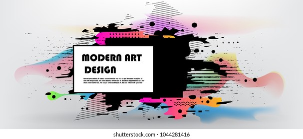 Vector frame for text Modern Art graphics. Dynamic geometric frame. Element for design business cards, flyers and brochures