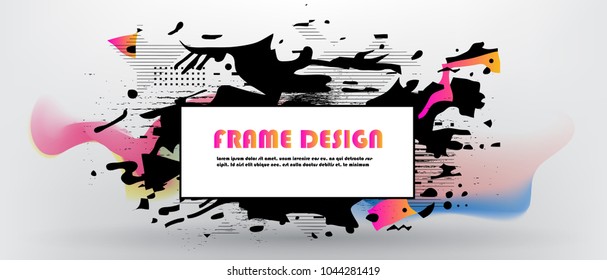 Vector frame for text Modern Art graphics. Dynamic geometric frame. Element for design business cards, flyers and brochures