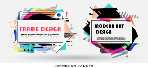 Vector frame for text Modern Art graphics. Dynamic geometric frame. Element for design business cards, flyers and brochures