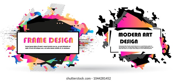 Vector frame for text Modern Art graphics. Dynamic geometric frame. Element for design business cards, flyers and brochures