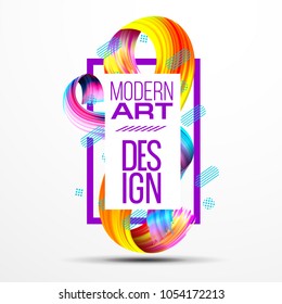 Vector frame for text Modern Art graphics for hipsters . vector realistic isolated brush strokes 3d . element for design business cards, invitations, gift cards, flyers and brochures vector