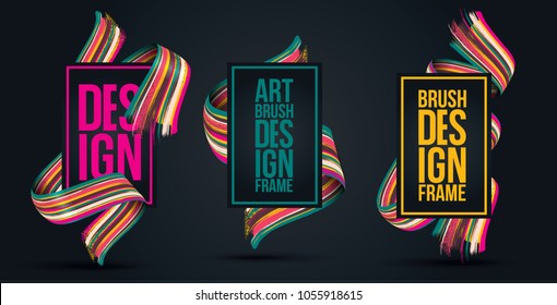 Vector frame for text Modern Art graphics for hipsters . dynamic frame stylish geometric black background . element for design business cards, invitations, gift cards, flyers and brochures