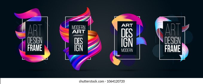 Vector frame for text Modern Art graphics for hipsters . dynamic frame stylish geometric black background with gold. element for design business cards, invitations, gift cards, flyers and brochures