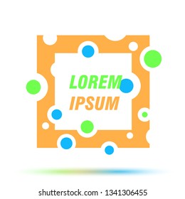 Vector frame for text Modern Art graphics for hipsters . dynamic frame stylish geometric black background with gold. element for design business cards, invitations, gift cards, flyers and brochures 