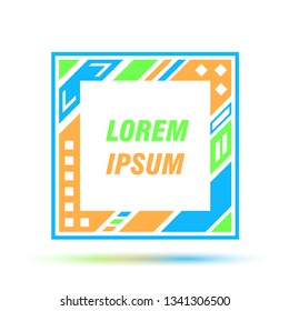 Vector frame for text Modern Art graphics for hipsters . dynamic frame stylish geometric blank background with gold. element for design business cards, invitations, gift cards, flyers and brochures 