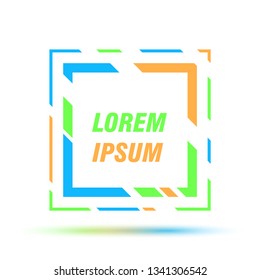 Vector frame for text Modern Art graphics for hipsters . dynamic frame stylish geometric blank background with gold. element for design business cards, invitations, gift cards, flyers and brochures 