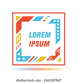 Vector frame for text Modern Art graphics for hipsters . dynamic frame stylish geometric blank background with gold. element for design business cards, invitations, gift cards, flyers and brochures 