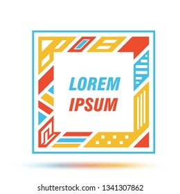 Vector frame for text Modern Art graphics for hipsters . dynamic frame stylish geometric blank background with gold. element for design business cards, invitations, gift cards, flyers and brochures 
