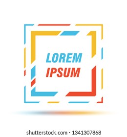 Vector frame for text Modern Art graphics for hipsters . dynamic frame stylish geometric blank background with gold. element for design business cards, invitations, gift cards, flyers and brochures 