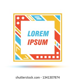 Vector frame for text Modern Art graphics for hipsters . dynamic frame stylish geometric blank background with gold. element for design business cards, invitations, gift cards, flyers and brochures 