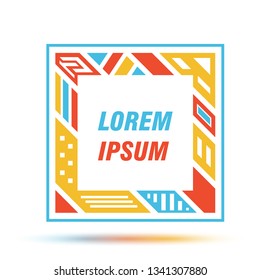 Vector frame for text Modern Art graphics for hipsters . dynamic frame stylish geometric blank background with gold. element for design business cards, invitations, gift cards, flyers and brochures 