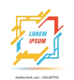 Vector frame for text Modern Art graphics for hipsters . dynamic frame stylish geometric blank background with gold. element for design business cards, invitations, gift cards, flyers and brochures 