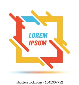 Vector frame for text Modern Art graphics for hipsters . dynamic frame stylish geometric blank background with gold. element for design business cards, invitations, gift cards, flyers and brochures 