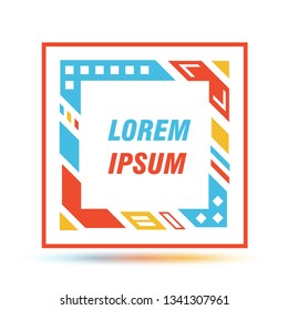 Vector frame for text Modern Art graphics for hipsters . dynamic frame stylish geometric blank background with gold. element for design business cards, invitations, gift cards, flyers and brochures 