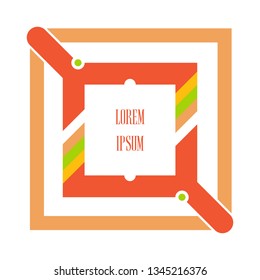 Vector frame for text Modern Art graphics for hipsters . Orange frame with white backround. element for design business cards, invitations, gift cards, flyers and brochures