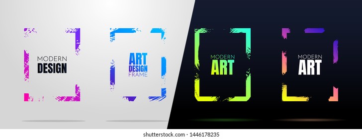 Vector frame for text. Modern Art graphics. Dynamic frame stylish geometric black background. Element for design business cards, invitations, gift cards, flyers and brochures