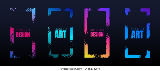 Vector frame for text. Modern Art graphics. Dynamic frame stylish geometric black background. Element for design business cards, invitations, gift cards, flyers and brochures